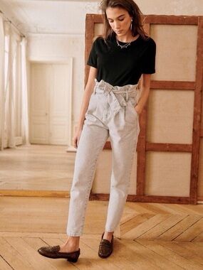 Pristine Sezane Austin jeans size 38 in washed grey